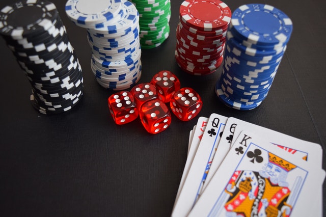cards, dice, and chips